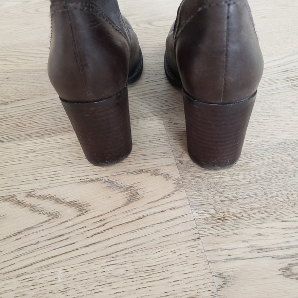 Chunky heel leather and suede slouchy boots - sz 5.5 - Picture 3 of 9